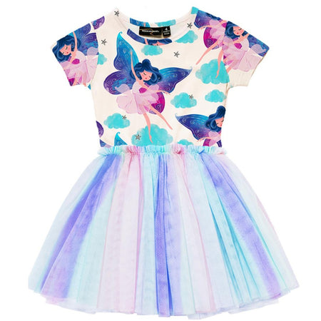 Rock Your Baby | Rainbow Stripes Angel Wing Dress