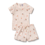 Wilson & Frenchy | Peaches Organic Pointelle Short Sleeved Pyjamas - LAST Size 3