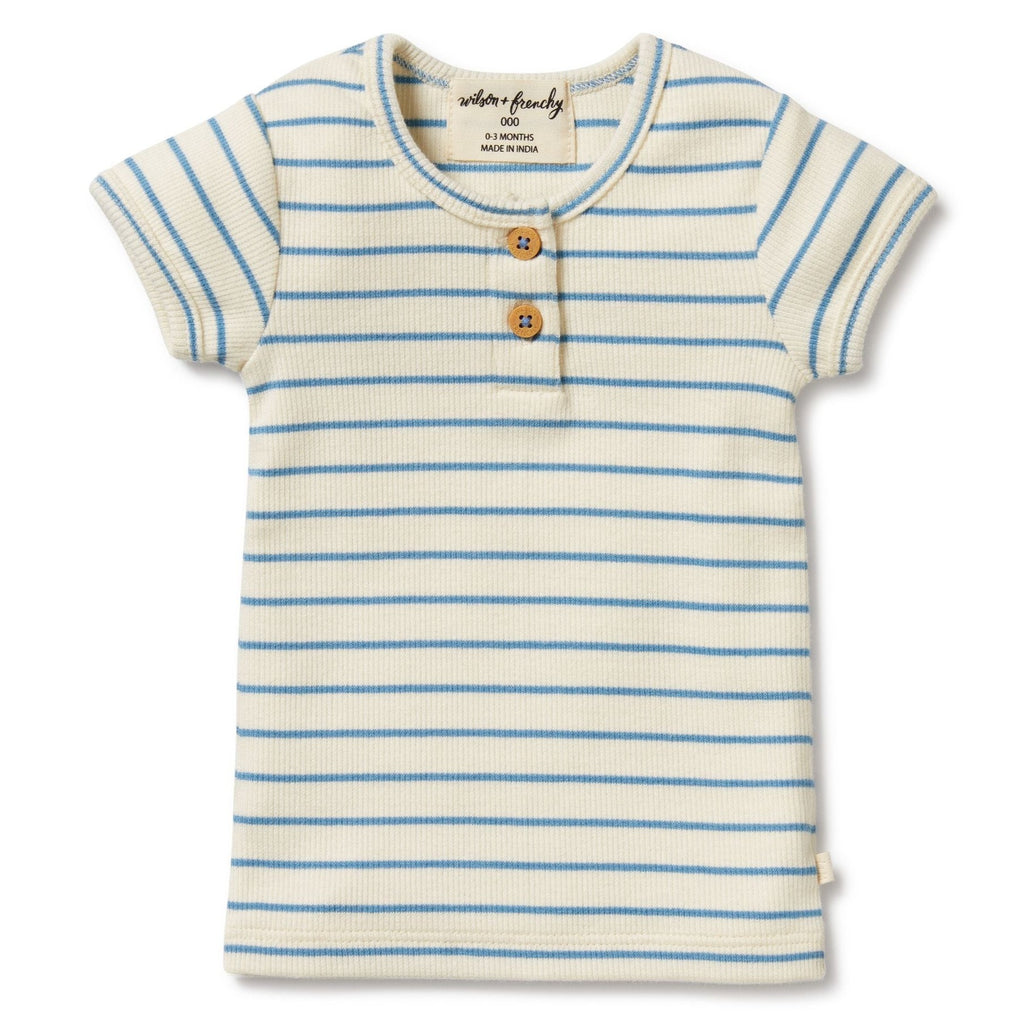 Wilson & Frenchy | Petit Blue Organic Henley Tee
