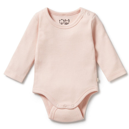 Wilson & Frenchy | Organic Rib Zipsuit with Feet- Tiny Feather