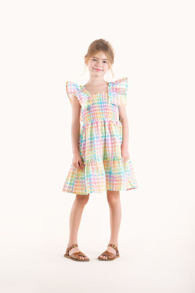 Rainbow checkered deals dress