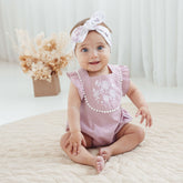 Aster & Oak | Orchid Daisy Embroidered Romper