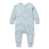 Aster & Oak | Striped Seal Rib Zip Romper