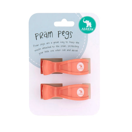 All4Ella | 2 Pack Wraps & 4 Pegs - Pink Flower & Salmon