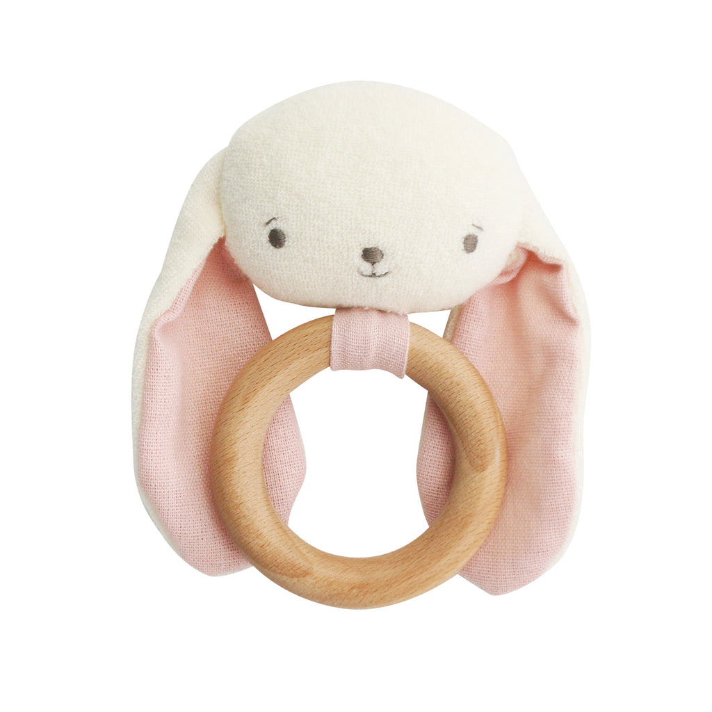 Alimrose | Baby Bunny Teether Rattle - Pink