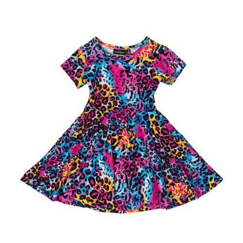 Rock Your Baby Blue Miami Leopard Waisted Dress