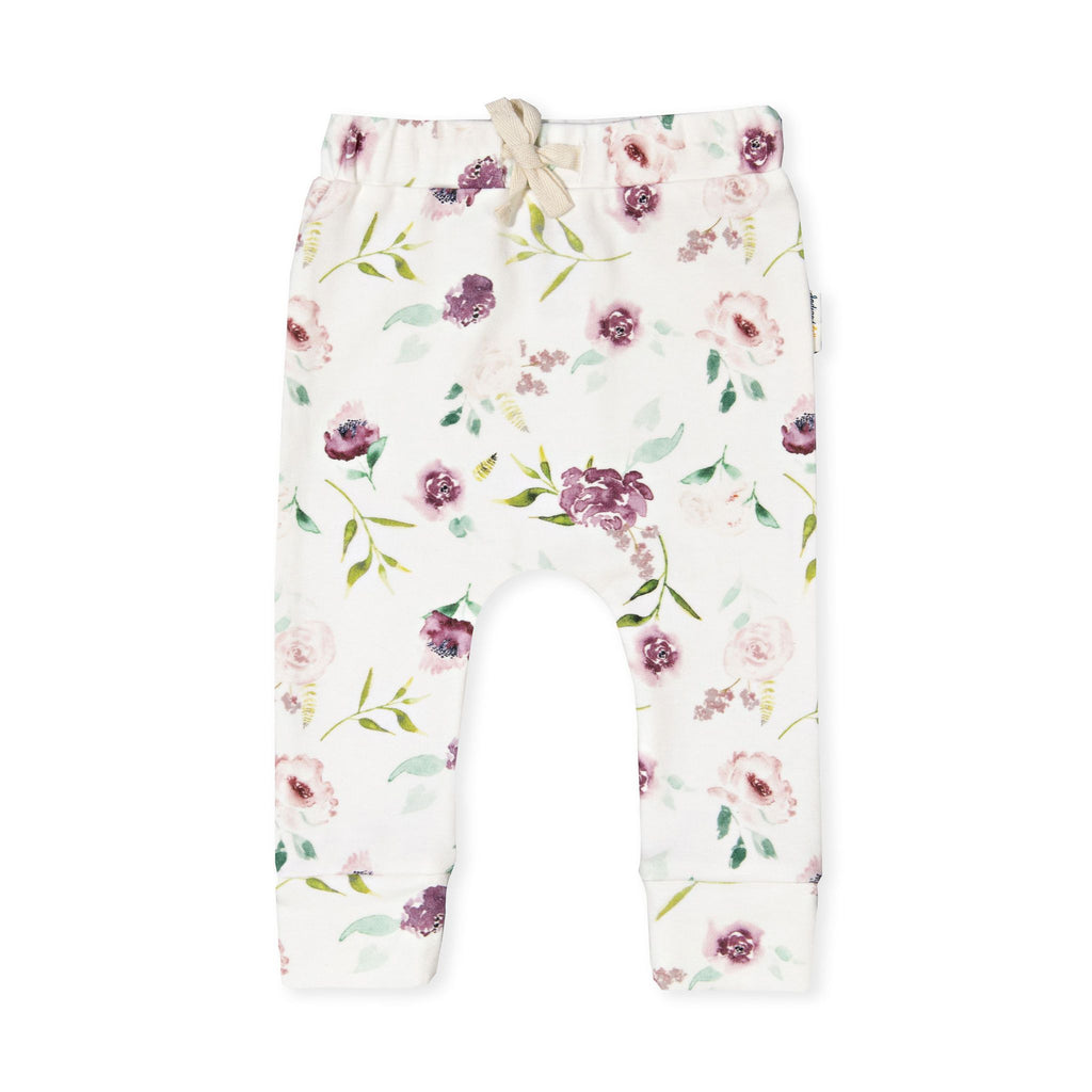 Indigo & Lellow | Bailey Drop Track Pants - Purple Flowers