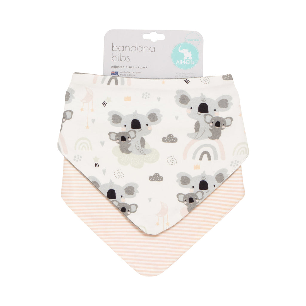 All4Ella | Bandana Bibs 2 pk - Koala