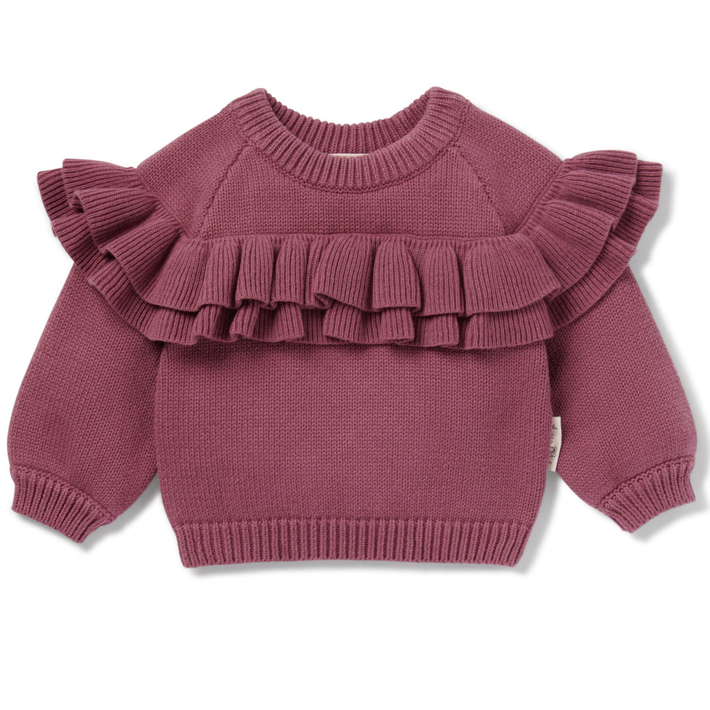 Aster & Oak | Berry Ruffle Knit Jumper
