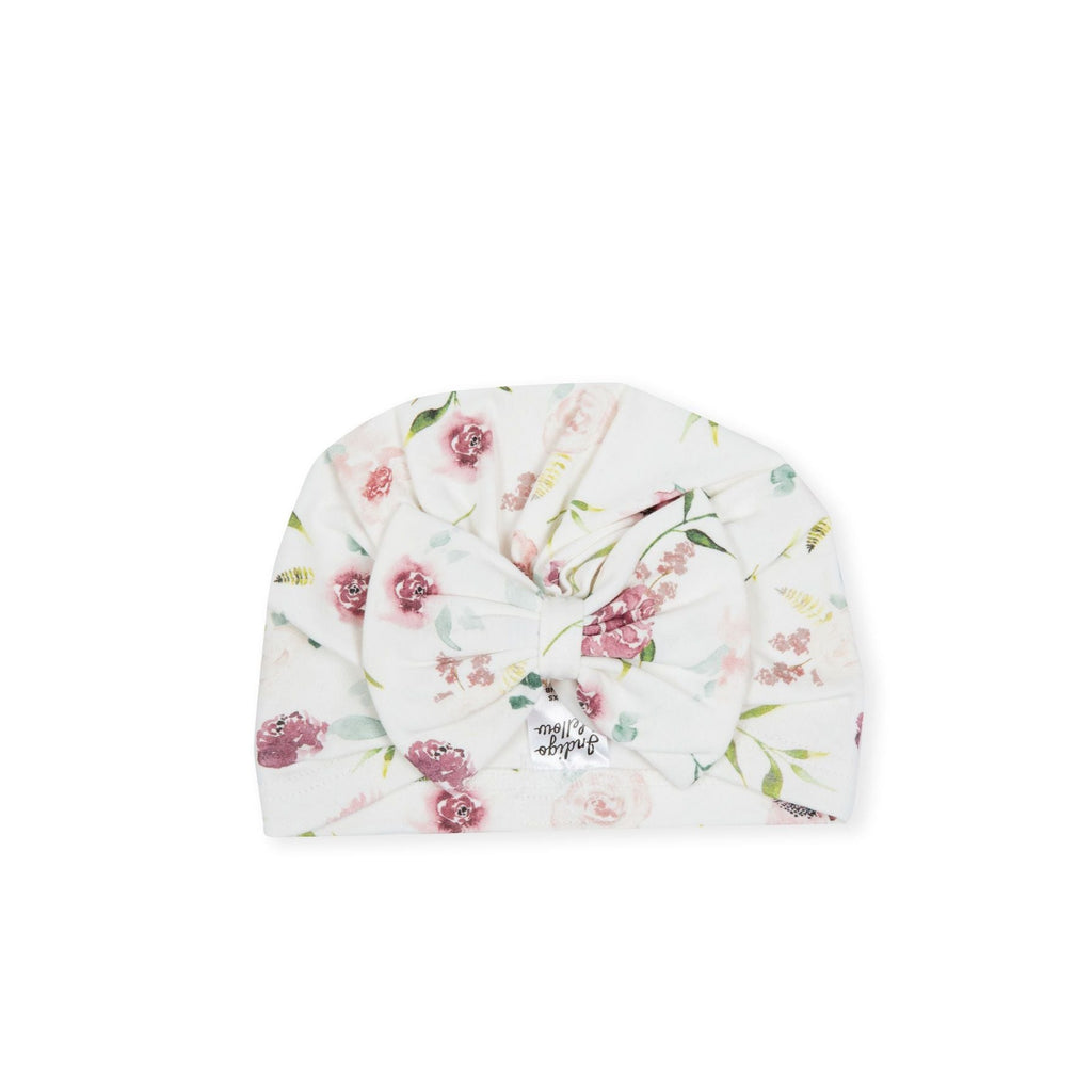 Indigo & Lellow | Bow Turban - Purple Flowers