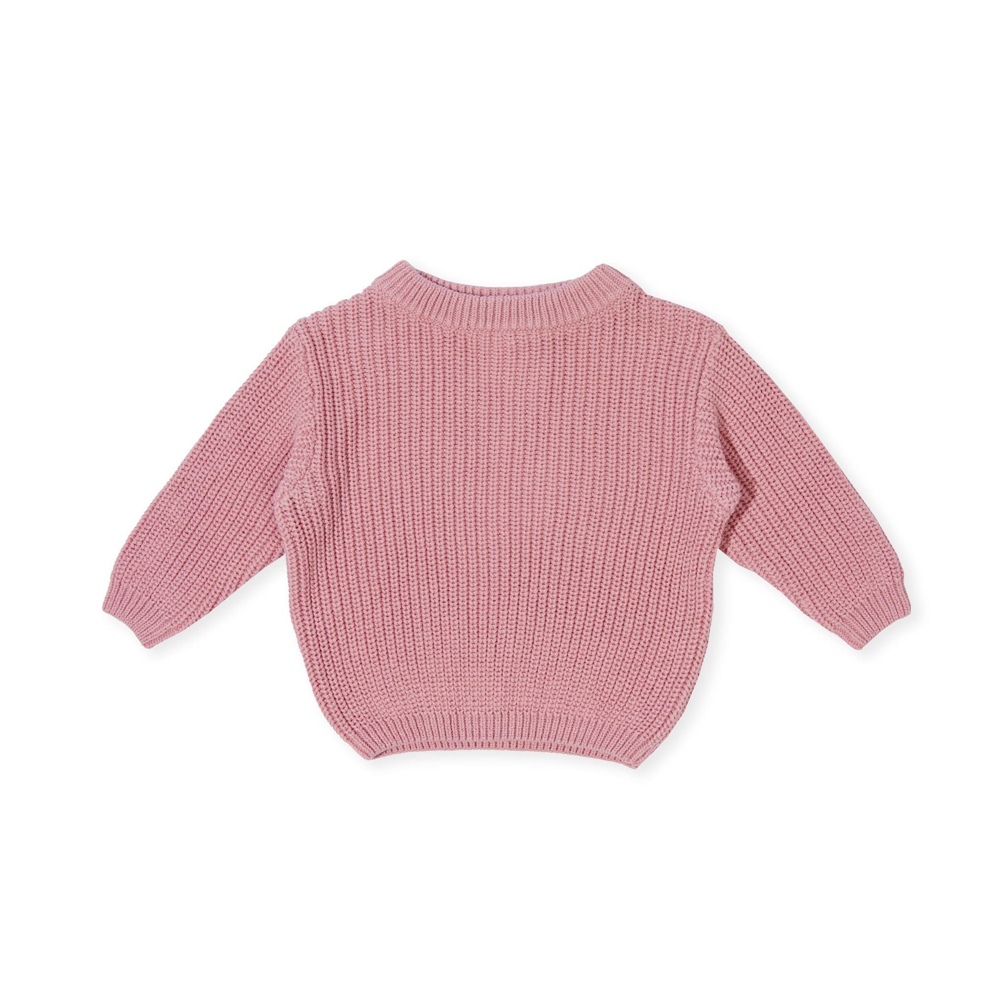 Indigo & Lellow pink chase chunky knit jumper