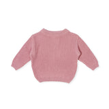 Indigo & Lellow pink chase chunky knit jumper