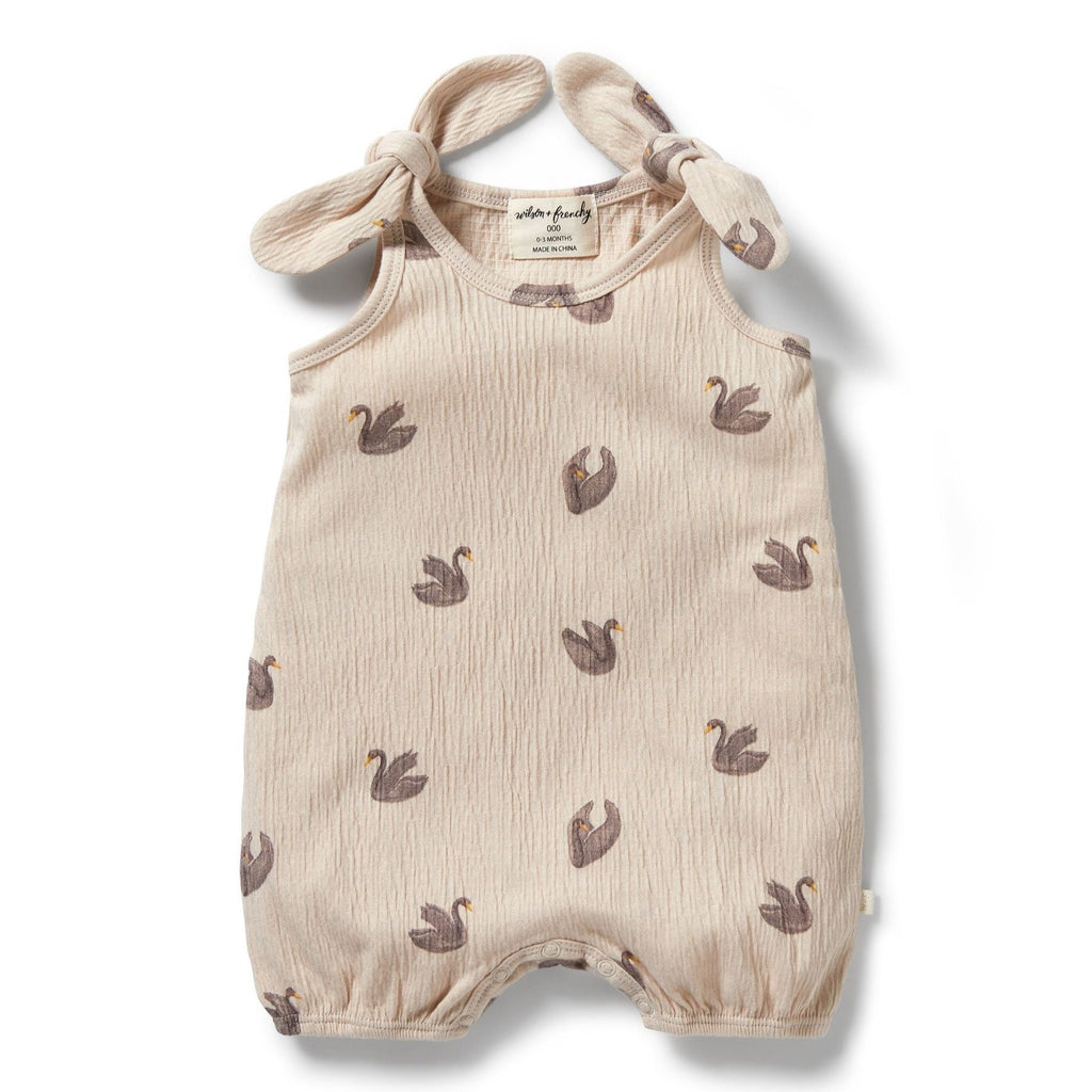 Wilson & Frenchy | Crinkle Tie Playsuit - Little Swan