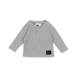 Kapow Kids | Grey Marle Waffle Raglan LS T-shirt