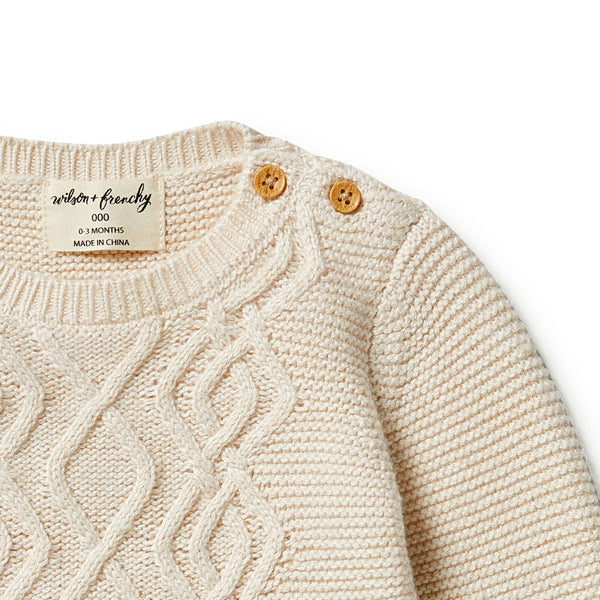 Wilson & Frenchy | Knitted Cable Jumper - Sand Melange