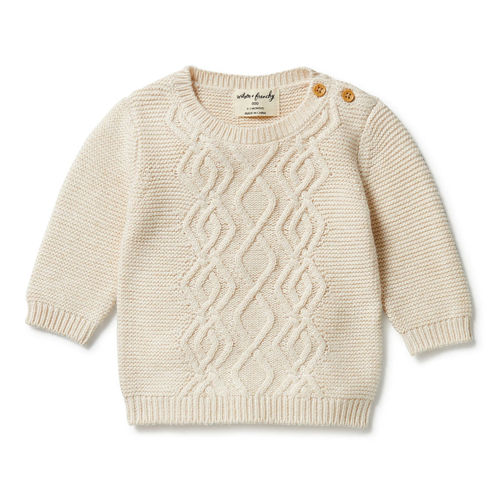Wilson & Frenchy | Knitted Cable Jumper - Sand Melange