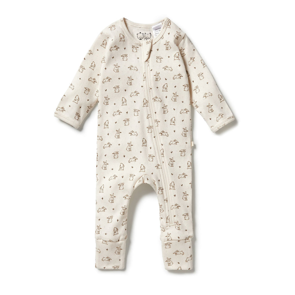 Wilson & Frenchy | Organic Pointelle Zipsuit with Feet