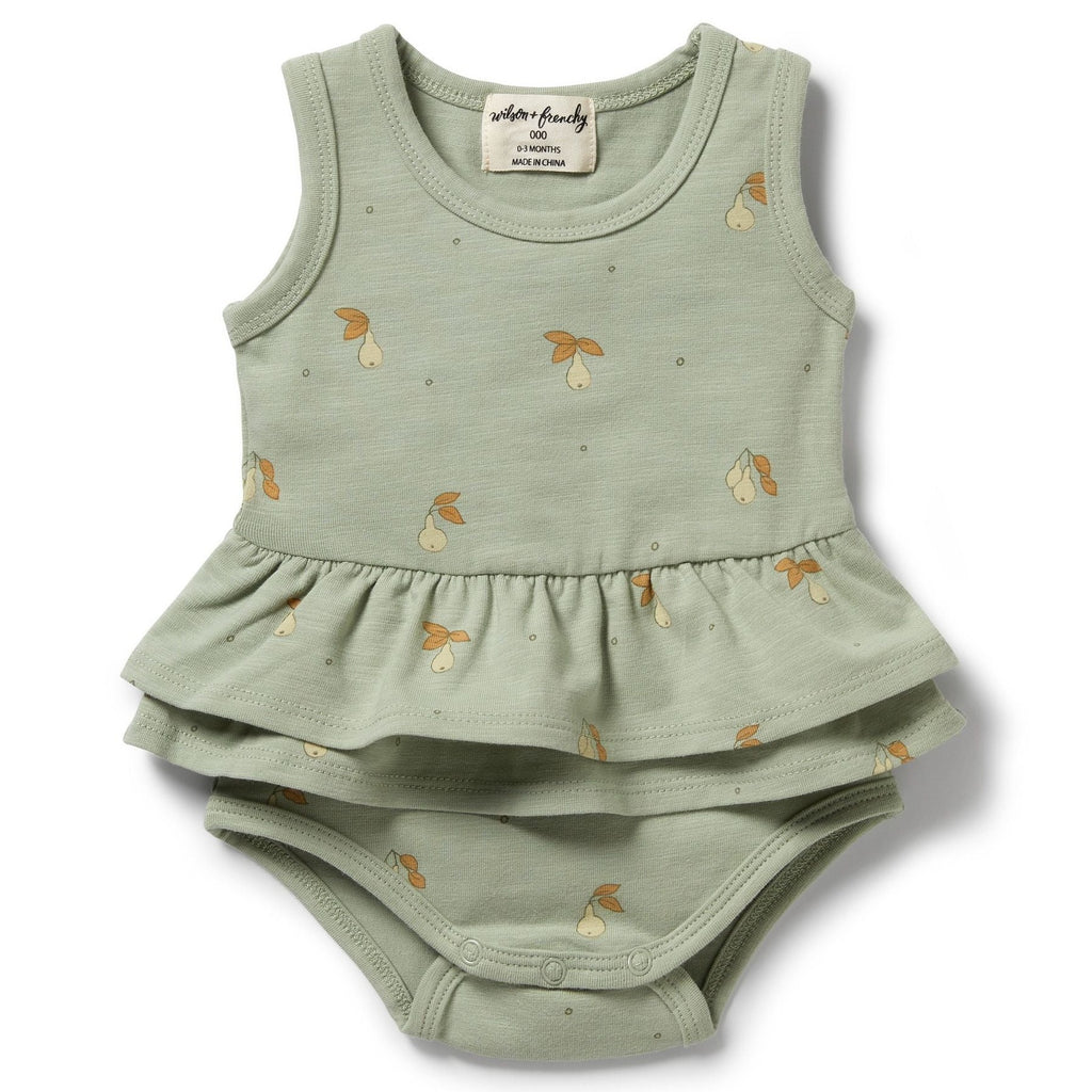 Wilson & Frenchy | Organic Ruffle Bodysuit - Perfect Pears