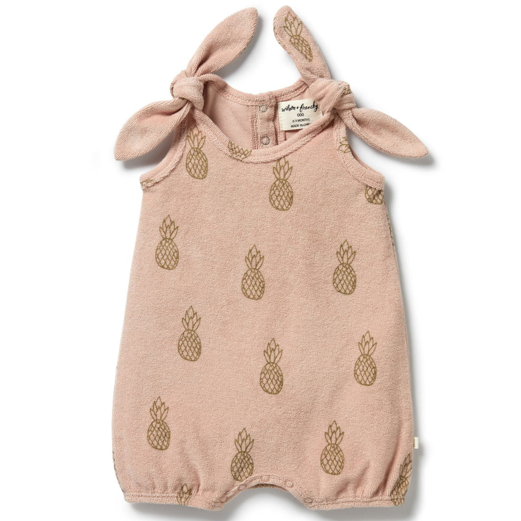 Wilson & Frenchy | Organic Terry Tie Playsuit - Pineapple