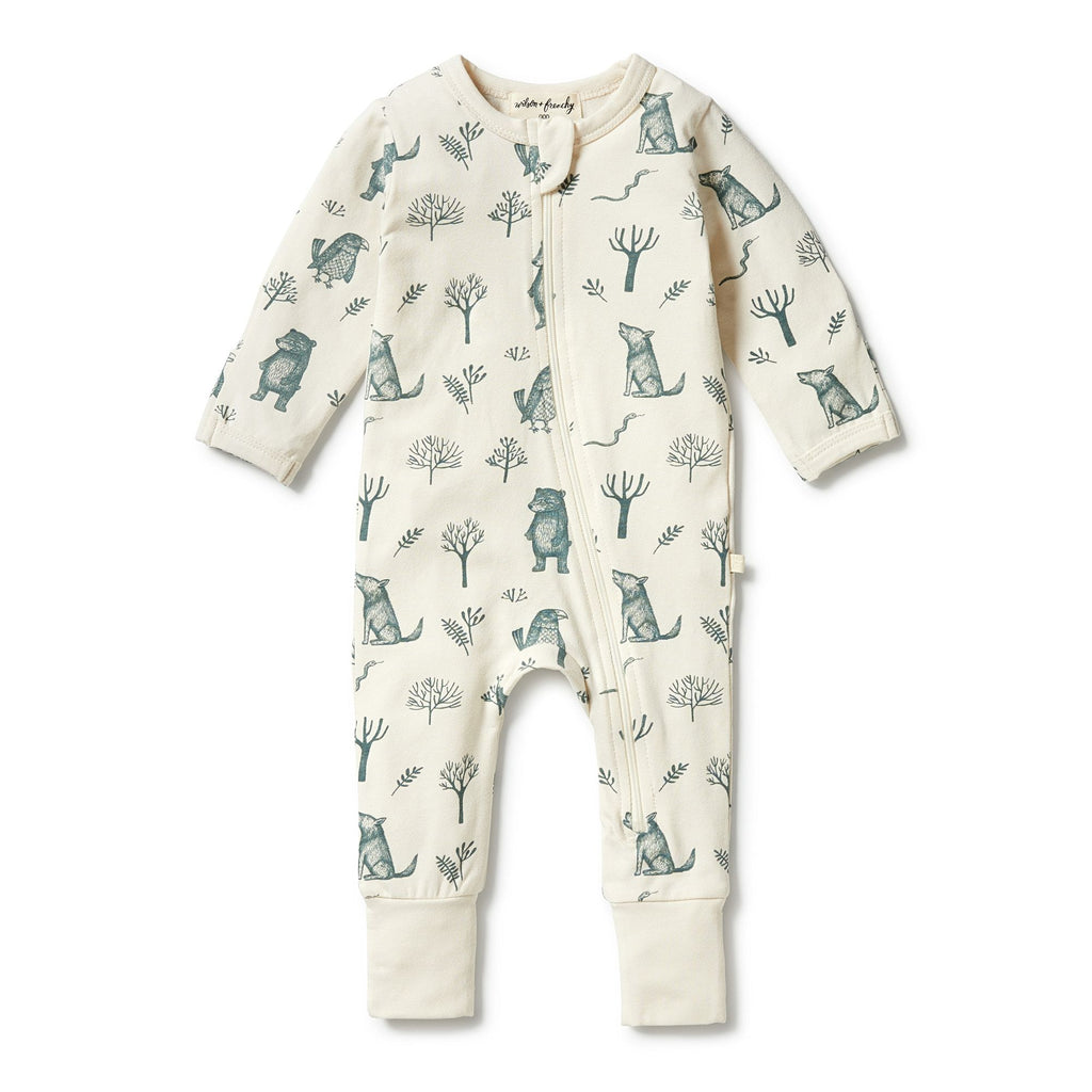 Wilson & Frenchy | Organic Zipsuit with Feet - The Woods