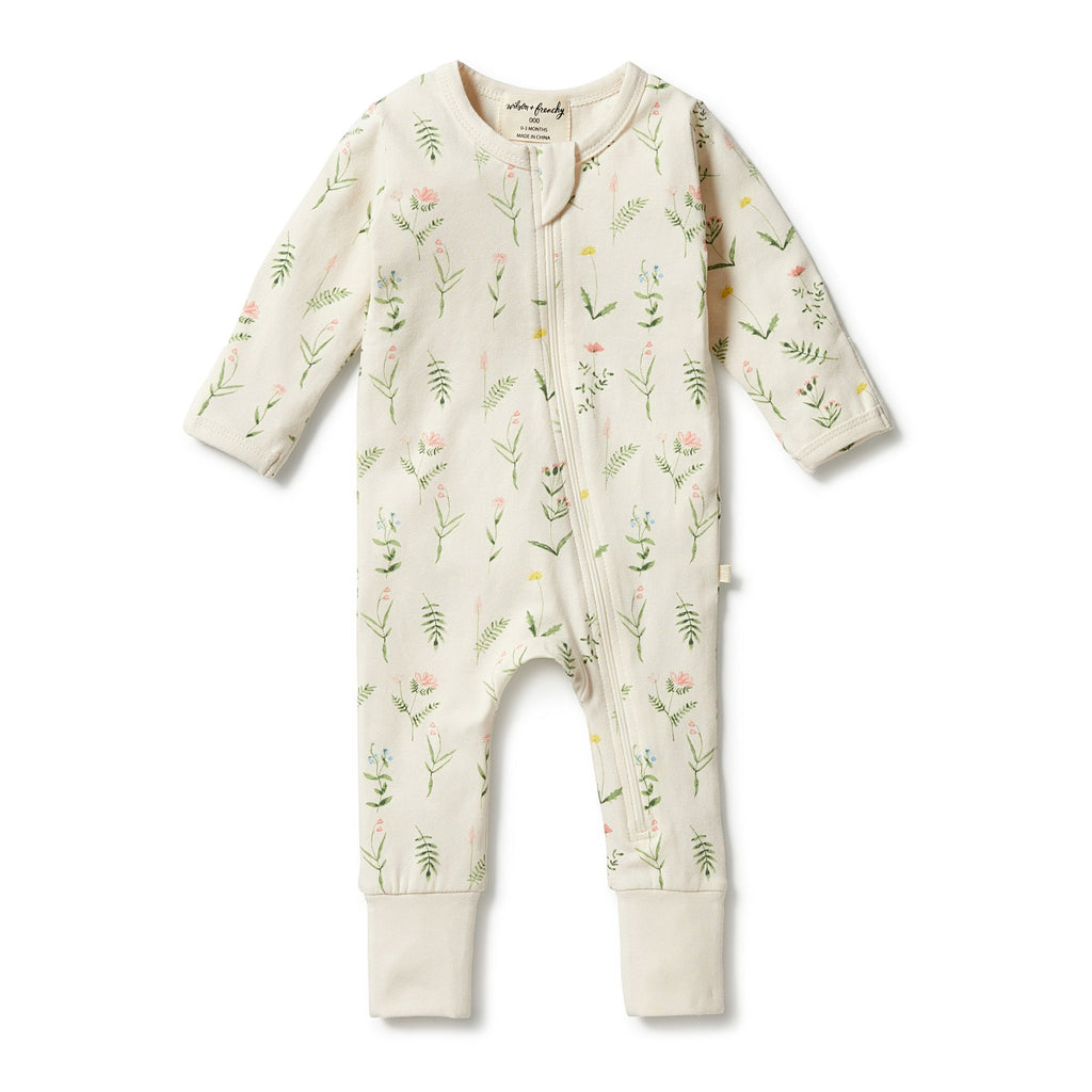 Wilson & Frenchy | Organic Zipsuit with Feet - Wild Flower