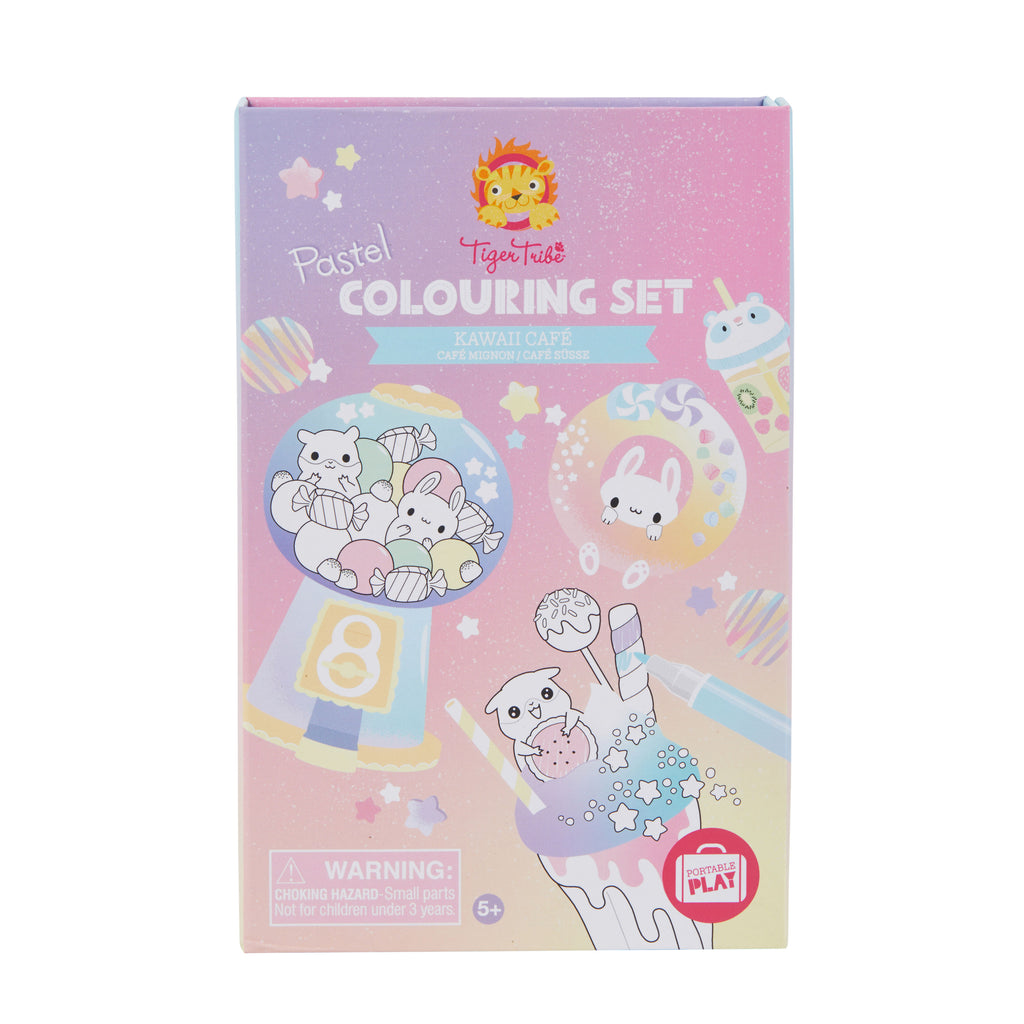 Tiger Tribe | Pastel Colouring Set - Kawaii Cafe