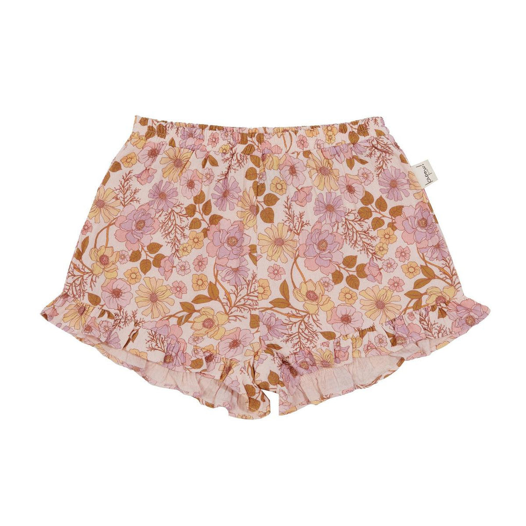 Kapowkids | Pink Posy Frill Shorts
