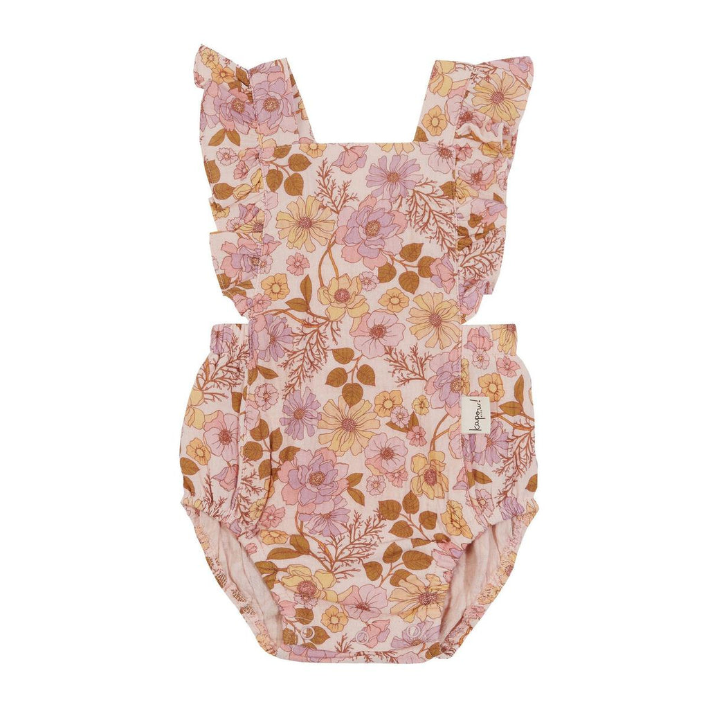 Kapowkids | Pink Posy Ruffle Playsuit