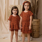 Kapow Kids | Rust Cheetah Pocket Dress - LAST Size 4