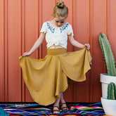 Sage Designs | Mustard Midi Skirt - LAST Size 3, 4