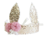 Alimrose | Sequin Bunny Crown - Gold