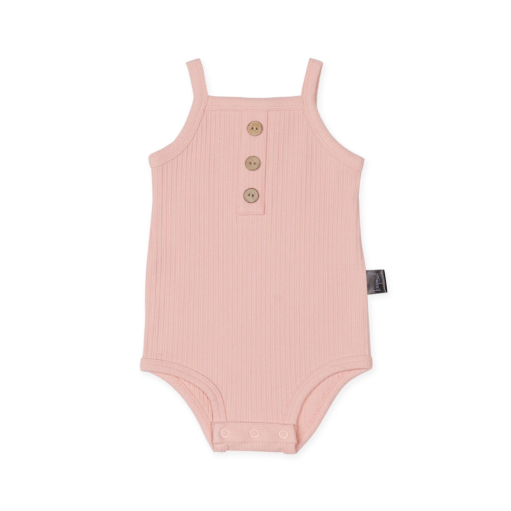 Kapowkids | Shell Pink Rib Singlet Bodysuit