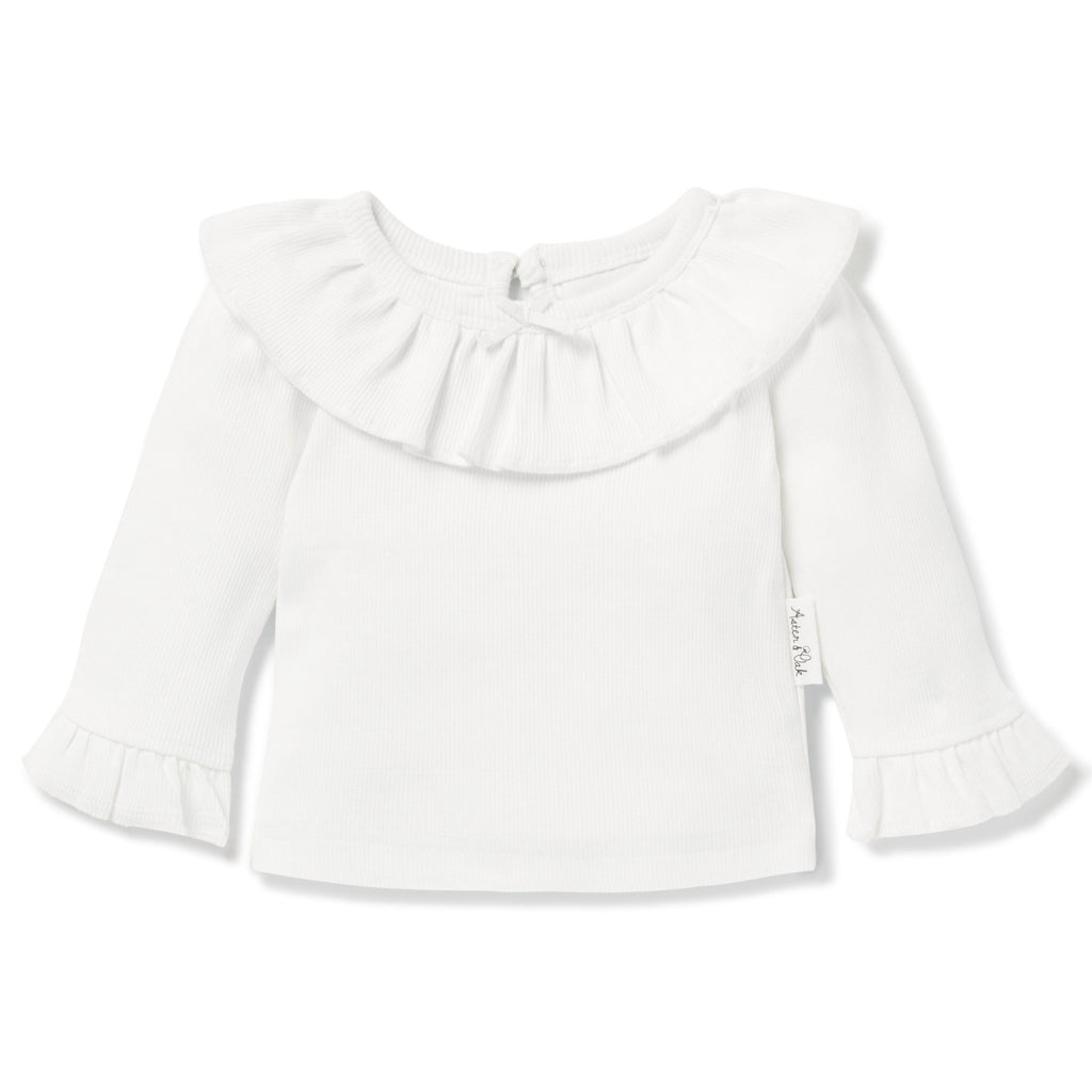 Aster & Oak | Snow Rib Ruffle Top