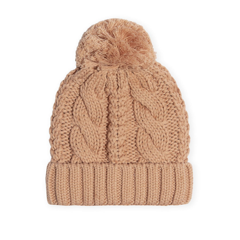 Kapowkids | Cable Knit Pom Pom Beanie - Nectar