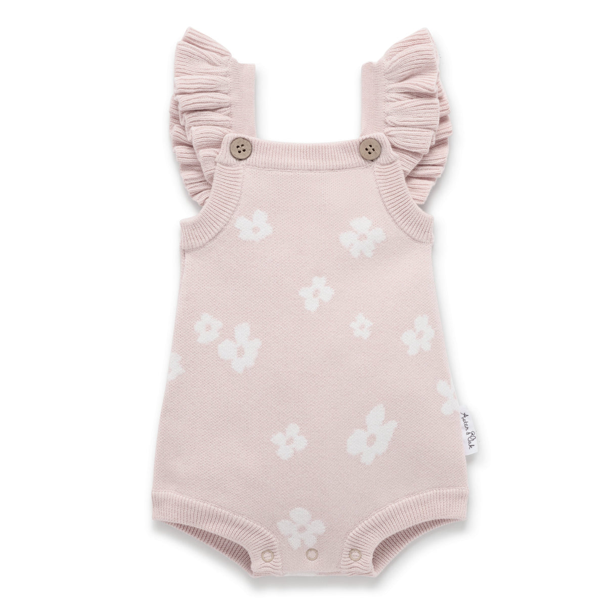 Aster & Oak | Flower Ruffle Knit Romper