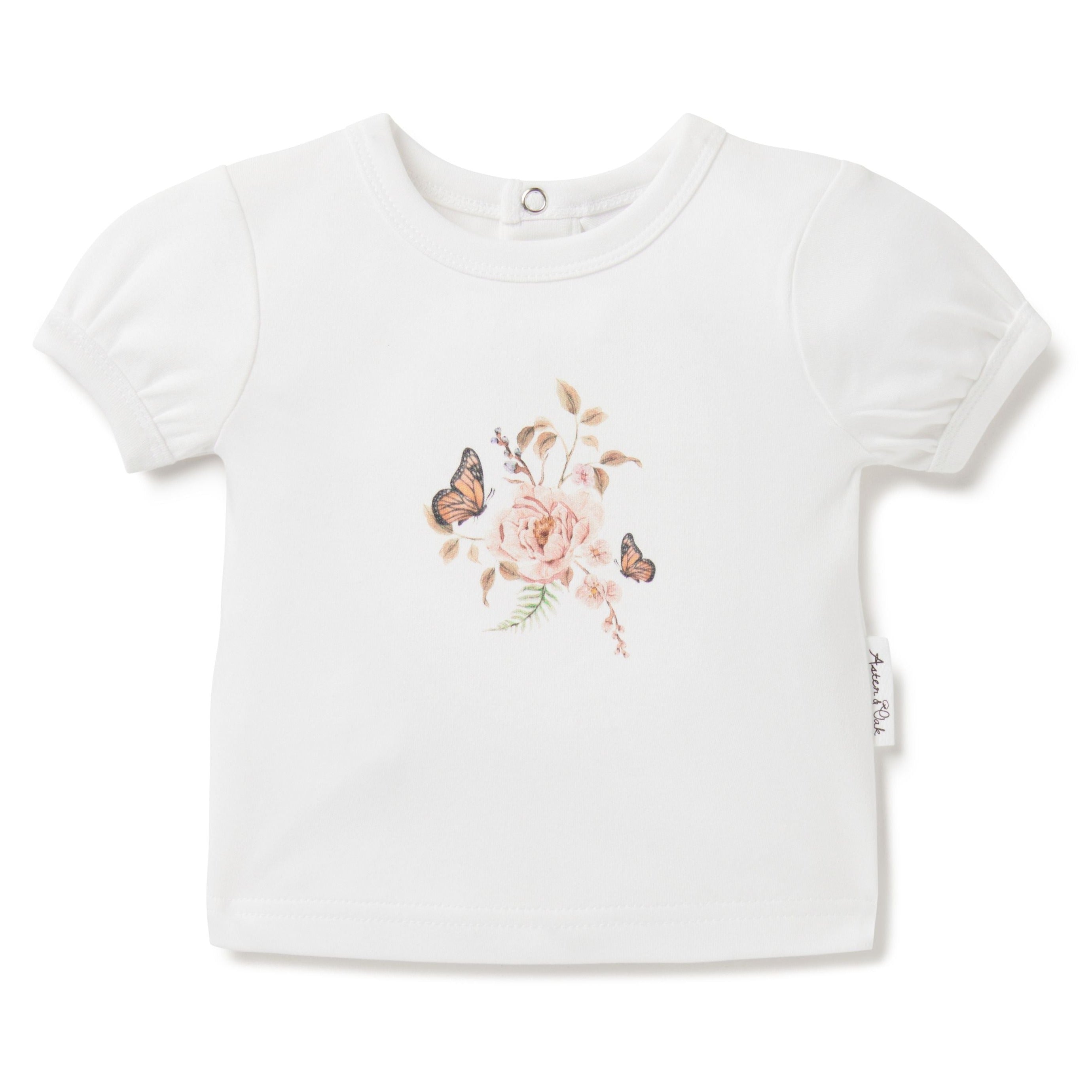 Butterfly Garden Print Top Pink