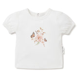 Butterfly Garden Print Top Pink