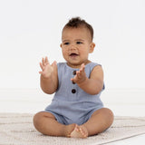 Aster & Oak | Slate Blue Muslin Romper