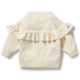 Wilson & Frenchy | Ecru Knitted Ruffle Cardigan