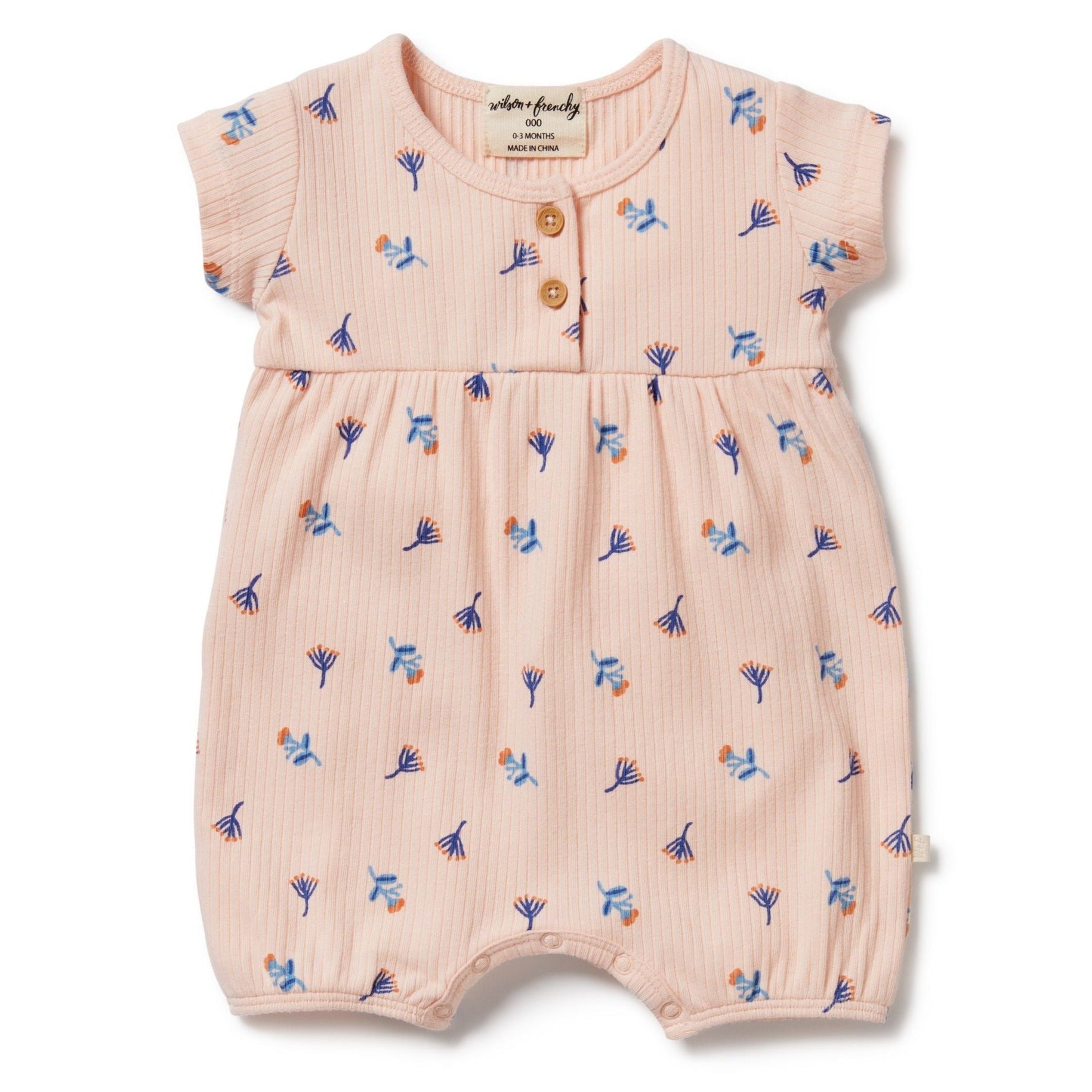 Little Flower Organic Rib Playsuit