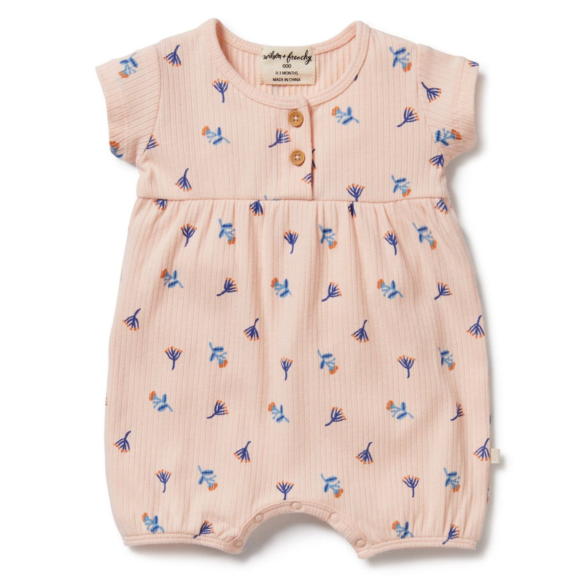 Little Flower Organic Rib Playsuit