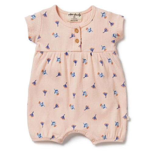 Wilson & Frenchy | Little Flower Organic Rib Playsuit