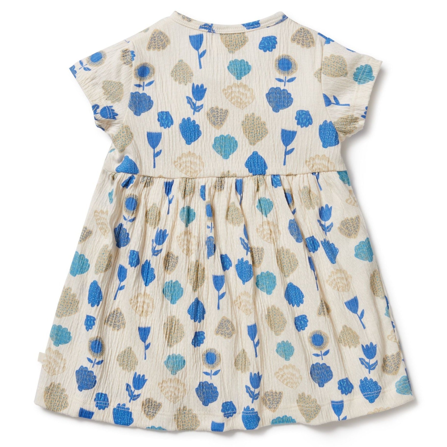 Ocean Breeze Baby Crinkle Button Dress