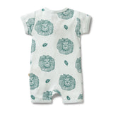 Organic Pointelle Boyleg Zipsuit - Little Lion