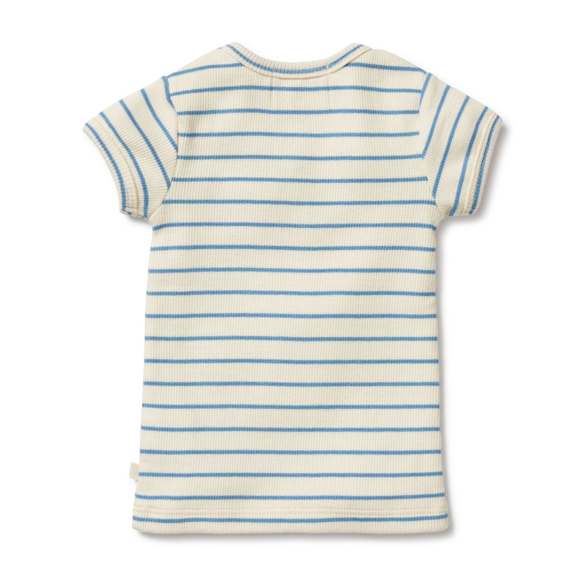 Petit Blue Organic Henley Tee - LAST Size 000, 0