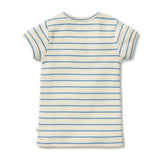 Petit Blue Organic Henley Tee - LAST Size 000, 0