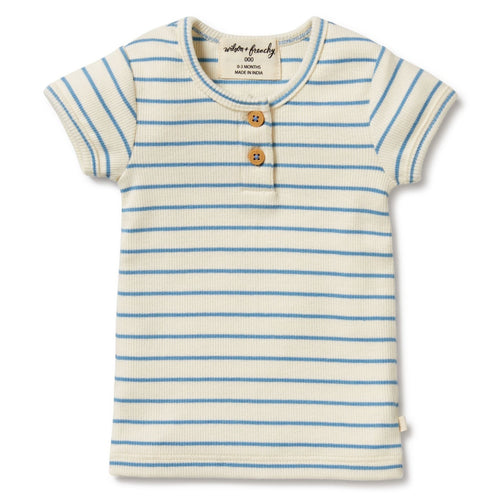 Wilson & Frenchy |  Petit Blue Organic Henley Tee