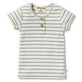 Petit Blue Organic Henley Tee - LAST Size 000, 0