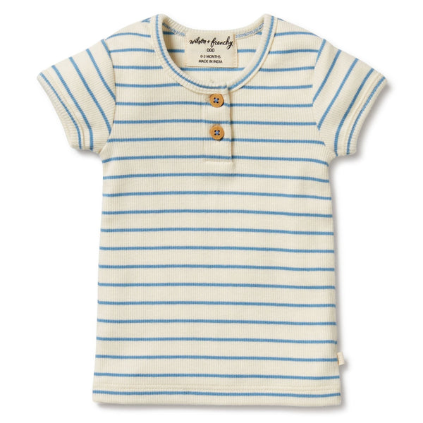 Wilson & Frenchy |  Petit Blue Organic Henley Tee