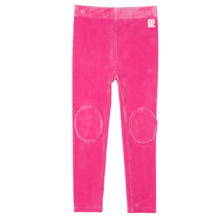 Rock Your Baby | Pink Velvet Knee Patch Tights